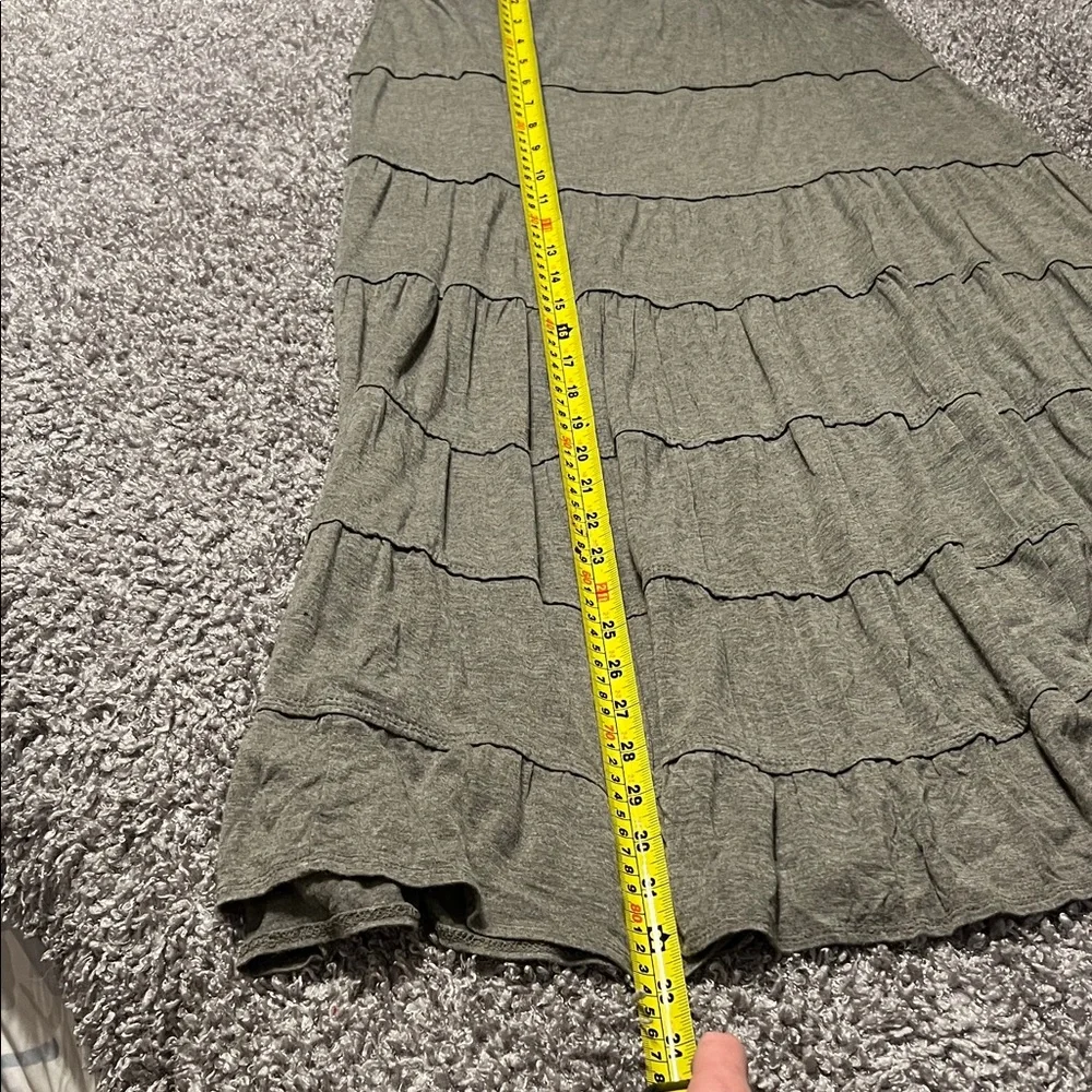 Max Studio Gray Tiered Women's Maxi Skirt - Picture 2 of 4